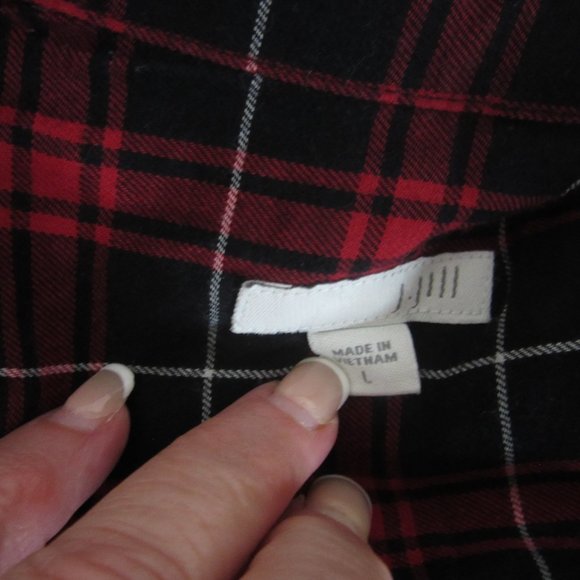 J. Jill Layered Blouse Plaid Tunic Button Down Long Sleeve Top Size Large - Picture 9 of 12